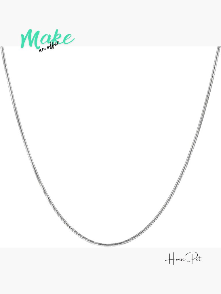 20.87" Stainless Steel Snake Chain Necklace For Men Waterproof